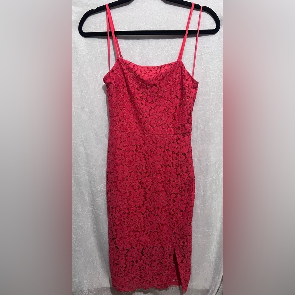 EXPRESS pink lace dress, slit on side - Picture 2 of 7